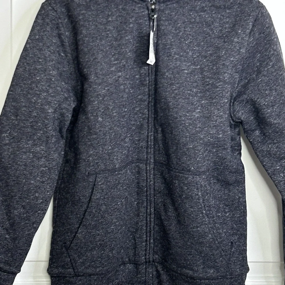 The Children's Place‎ Sherpa Lined Zip Up Hoodie Black Marl Boys XXL 16 NEW